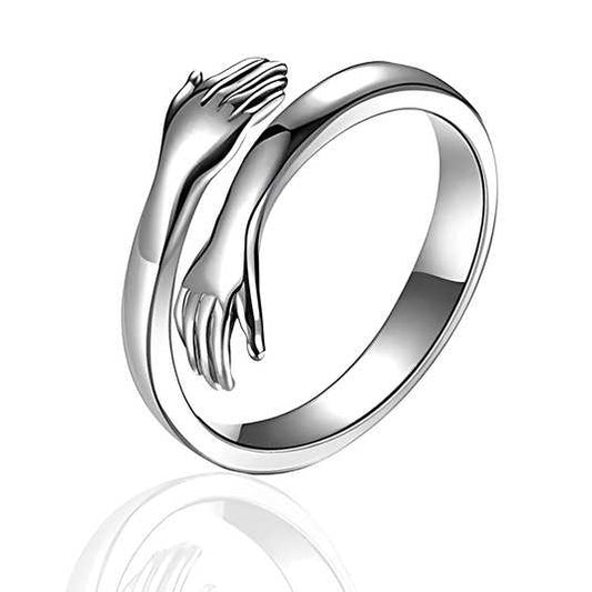 Silver Plated Hug Ring – Friendship & Love