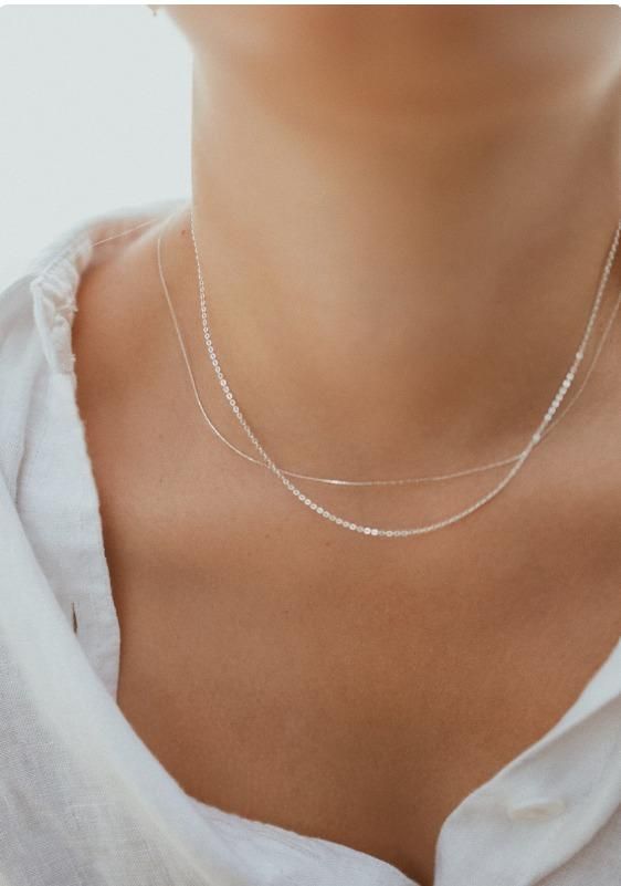 Silver Beaded Chain Necklace